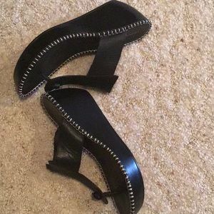 Black Wedge with Stitching